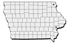 Range map for the northern map turtle in Iowa