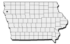Range map for the prairie rattlesnake in Iowa