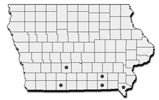 Range map for the speckled kingsnake in Iowa